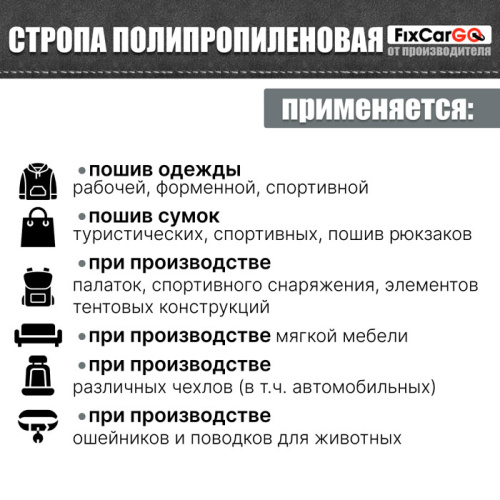 Стропа для поводков и ошейников 25 мм, 0,8 т.